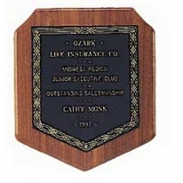 Sheffield Series American Walnut 7-Sided Plaque w/Gold Border Design