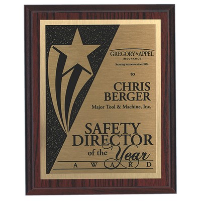 Cherry Finish Plaque with Metal Sublimated Plate