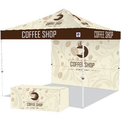 Pyramid™ Instant Shelter® Bundle #4 w/Digitally Printed Top, 6' Table Cover & Sidewall