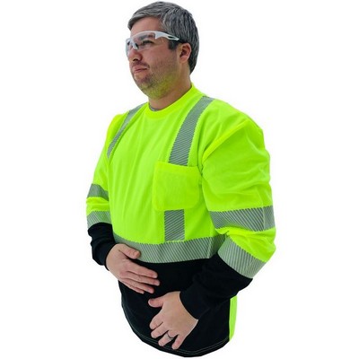 Forester® Hi Vis Black Bottom Reflective Safety Long Sleeve Shirt