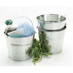 10" Galvanized Round Pail w/Metal Handle