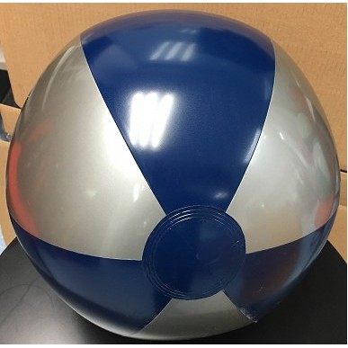 16" Inflatable Alternating Solid Silver & Blue Beach Ball