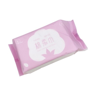 Disposable cotton soft towel tissues 80pcs packed into plastic bag