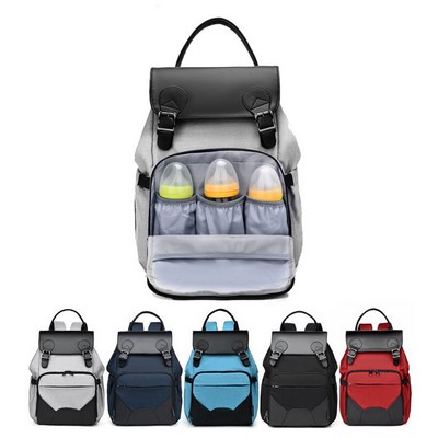 Multi-Function PU Travel Nappy Diaper Backpack