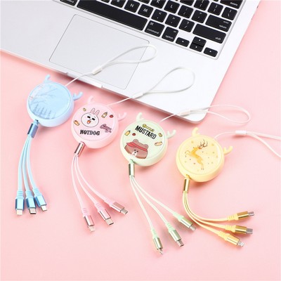 3.3ft/1m Multi USB Retractable Charging Cable