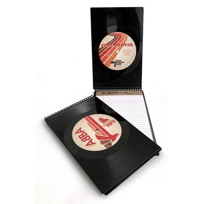 Refillable Recycled Vinyl Record Notepad Holder - 2-Sided Custom