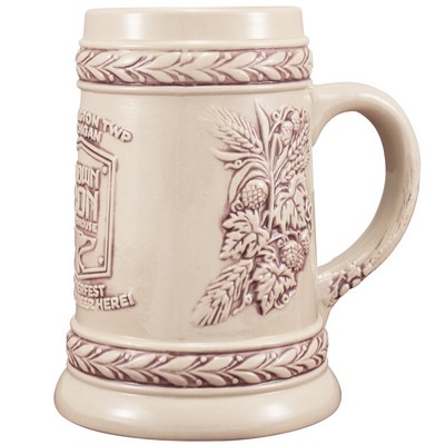 Hops and Leaves Stein with Custom Front Decoration