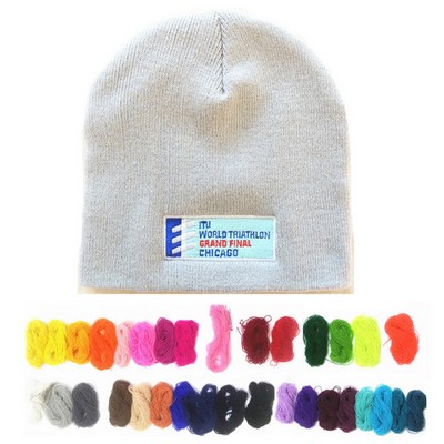 Color Matched Knit Beanie With Embroidered Logo