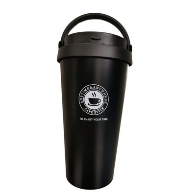 Stainless Steel Travel Coffee Mug with Lids and Hand Ring 17 oz