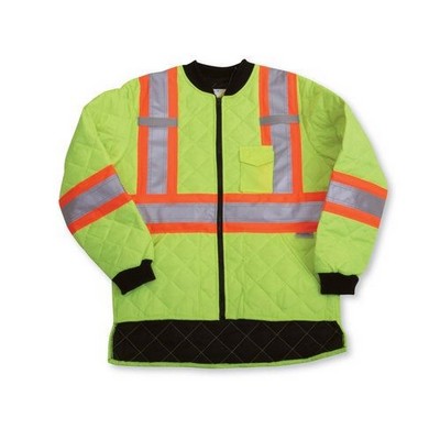 Quilt Polyester Lime Green Freezer Jacket