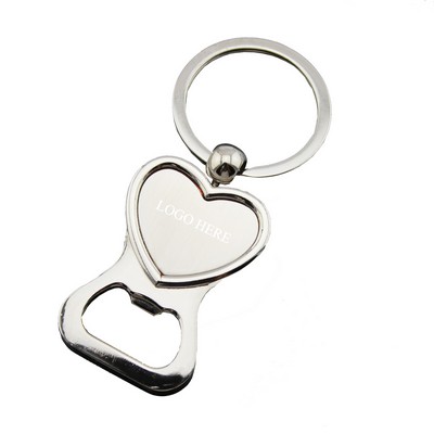 Heart Shaped Bottle Opener w/ Key Chain Ring