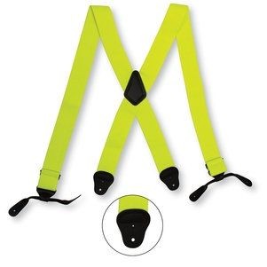 Lime Green Button Suspenders