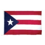 Puerto Rico Indoor Parade Flag w/Pole Hem & Fringe (5'x8')