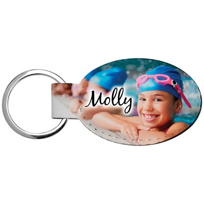 1.75" x 3" - Oval Fabric Keychain