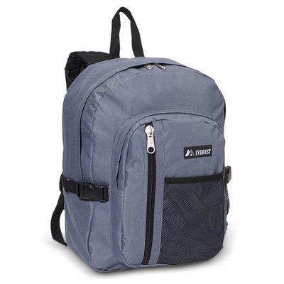 Everest Backpack with Front Mesh Pocket, Dark Gray/Black