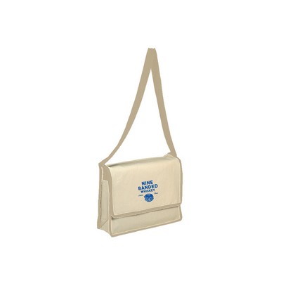 Canvas Messenger Bag With Flap