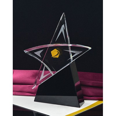 Star Crystal Trophy with Black Base