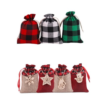 Christmas Drawstrings Burlap Goody Gift Bags