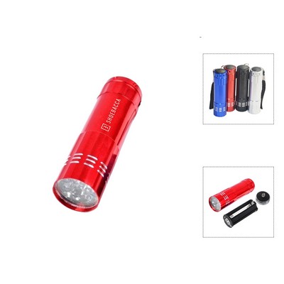 Pocket 9 Led Metal Flashlight