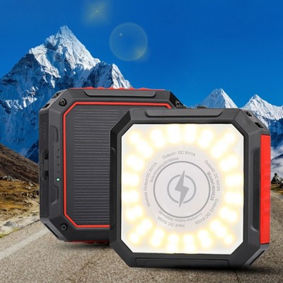 10000mAh Solar Charger & QI Wireless Power Bank w/LED Light