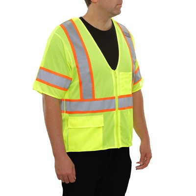 5pt Hi-Vis Breakaway Zip Mesh Safety Vest