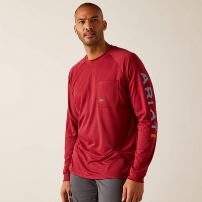 Ariat® Men's Tibetan Red Rebar® Heat Fighter™ Long Sleeve T-Shirt