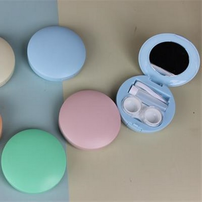 Portable Eye Contact Lens Case Cosmetic Contact Lens Box With Mirror