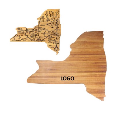 New York Shaped Wooden Cutting Board-OCEAN