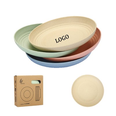 4 PACK Lightweight Wheat Straw Plates