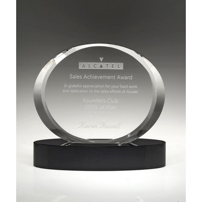 Harmony Oval Crystal Award, 6 1/2"H