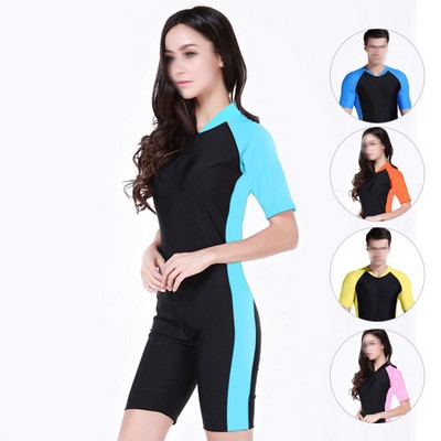 Short Sleeve One Piece Swimwear Swimsuit