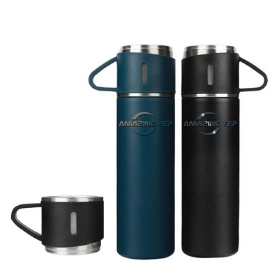 Vacuum Stainless Steel Water Bottle W/Mug 17oz.