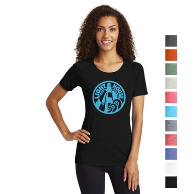 Sport-Tek® Ladies PosiCharge® Tri-Blend Wicking Scoop Neck Raglan Tee