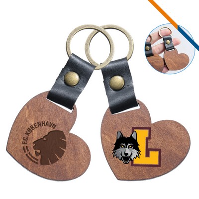 Heart Wooden Key Chain