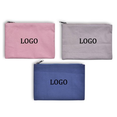 Zippered Canvas Makeup Pouch