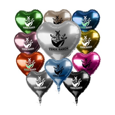 18" Heart-Shaped Mylar Balloon (1 Color Imprint)