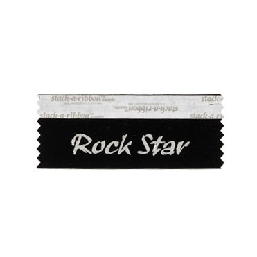 Rock Star Stk A Rbn Black Ribbon Silver Imprint