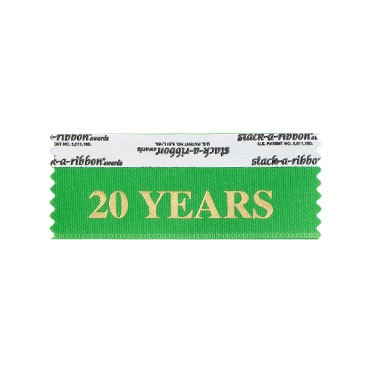 20 Years Stk A Rbn Green Ribbon Gold Imprint