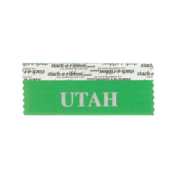 Utah Stk A Rbn Green Ribbon Silver Imprint