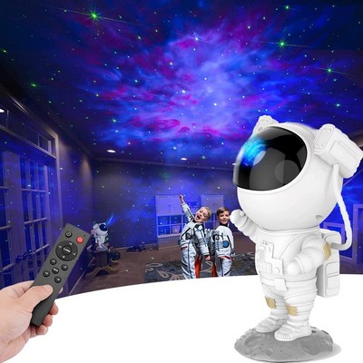 Starry Night Light Projector Astronaut LED Projection Lamp with Remote Control, Adjustable Head Angl