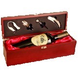 Rosewood Finish Single Wine Box w/Tools