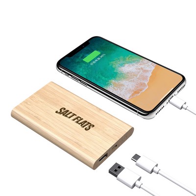 Bamboo Power Bank 5000 Mah Environment Friendly