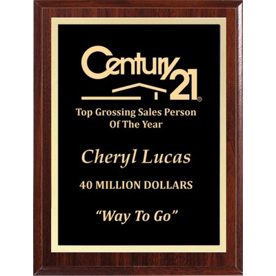 Economy Dark Cherry Plaque with Black Plate, 5"x7"