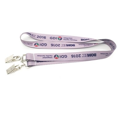 3/4" Custom Open Ended Polyester Lanyard w/ Badge Holder