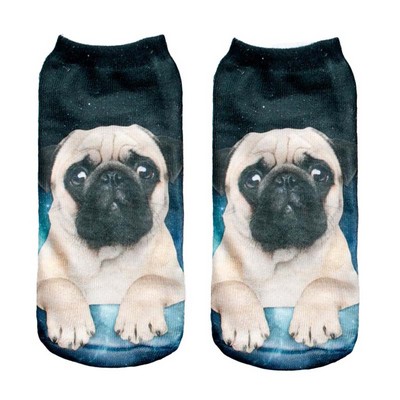 Low Cut 3D Digital Short Socks - Dog