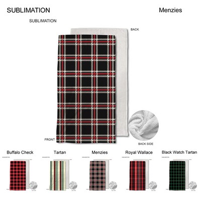 Stock Plaid Design Plush and Cozy Mink flannel Fleece blanket, 30"x60", Sublimated