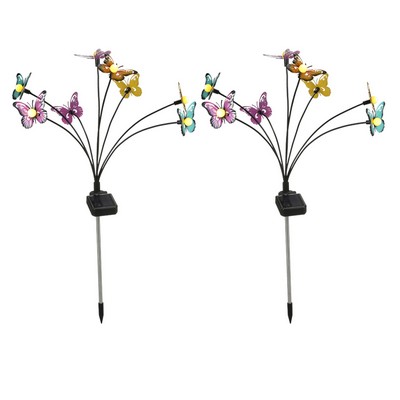 Solar Butterfly Type Warm Light 8-head Floor Lamp (two pcs per sets)