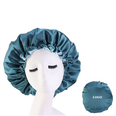 Adjustable Double Layer Reversible Satin Nightcap