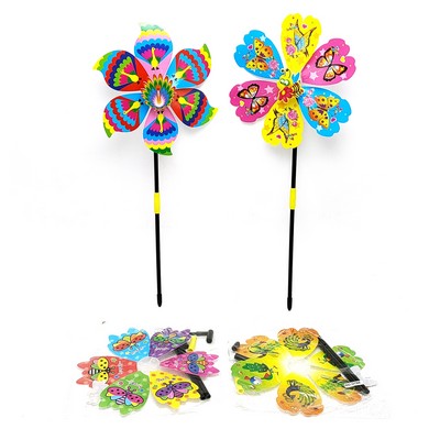 Six Leaf Flower Shaped Pinwheel Patterns