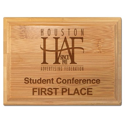 Laser Engraved Ecofriendly Bamboo Base Plaque w/Square Corner (7"x 9")